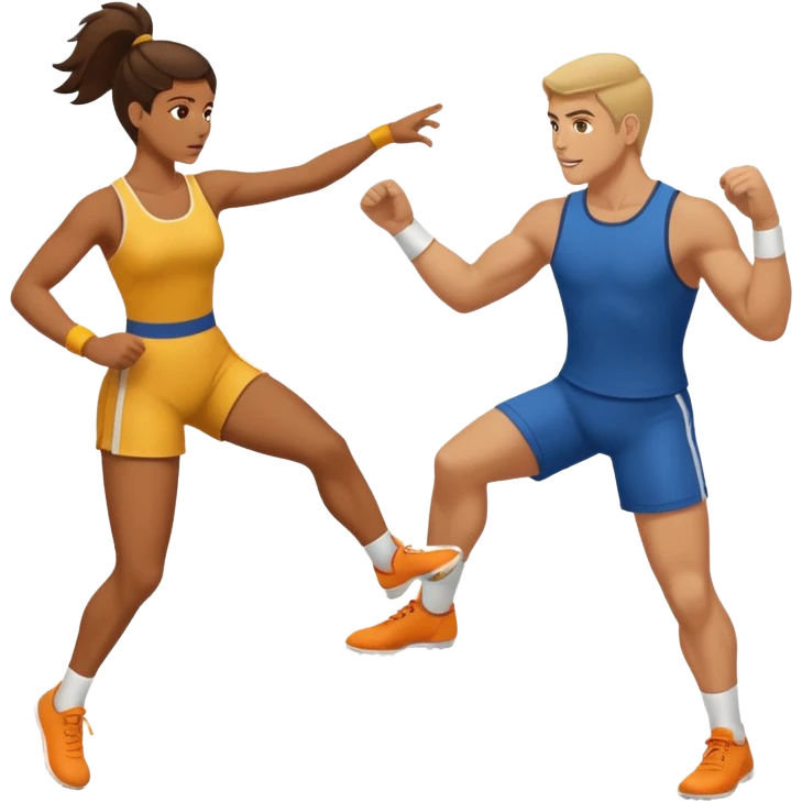 Women kicks a man emoji