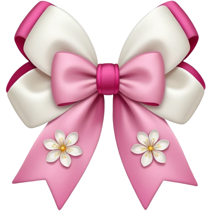 white sakura with a bow and velvet texture emoji