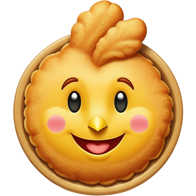 make a chicken tender emoji with a smiley face emoji