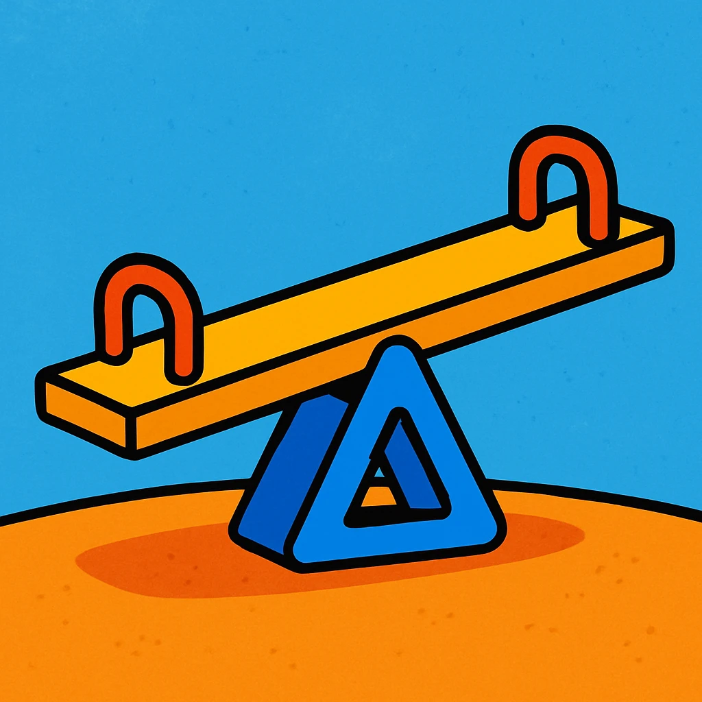 a seesaw, playful and simple, vibrant cartoon style emoji