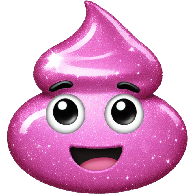 Pink sparkling glitter poop emoji emoji