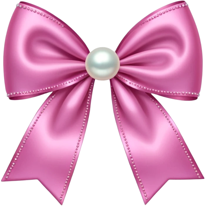 Pink bow with pearl emoji