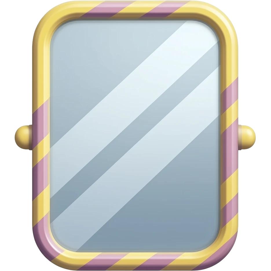 yellow and purple a half body standing mirror, rectangular shape, simple thin frame, inspired by Barbie colour palette emoji