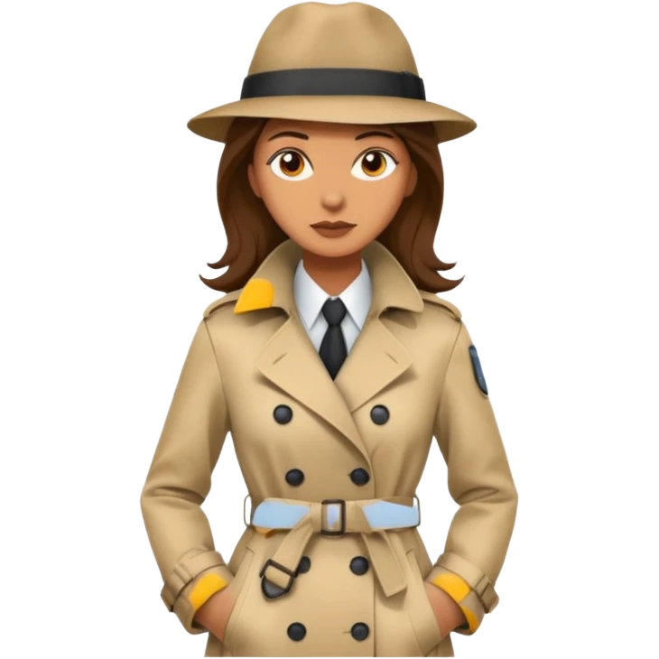 detective woman in long coat emoji