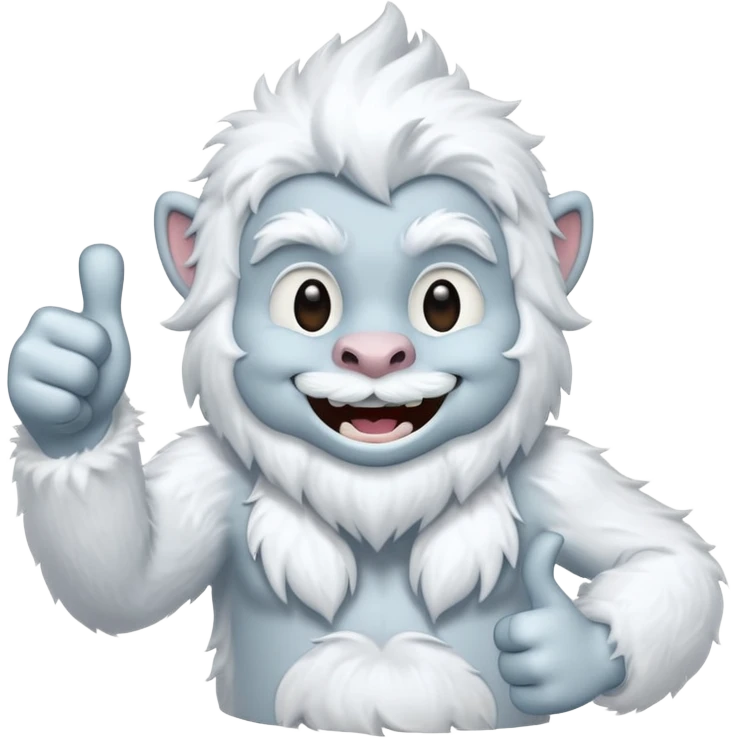 yeti thumbs up, smiling, winking emoji