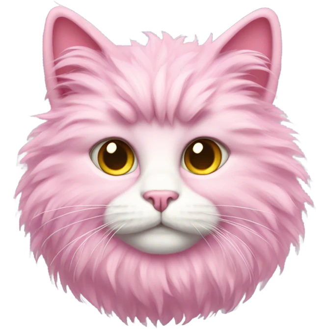 Pink fluffy cat emoji
