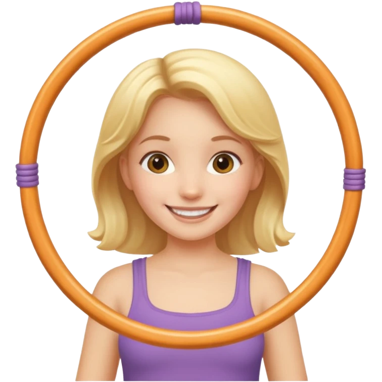 girl with  holding 2 hula hoops emoji