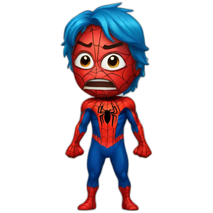 Spider man crying emoji