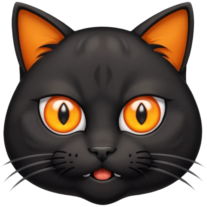 A black three-eyed cat with an eye in its forehead with an angry expression emoji