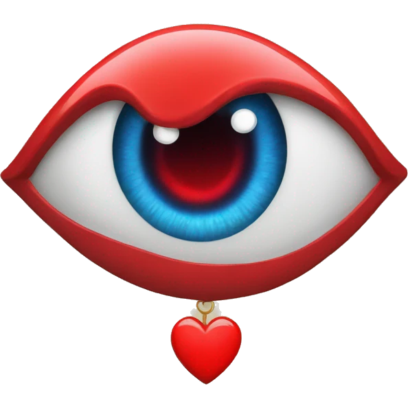 Evil eye with red heart emoji