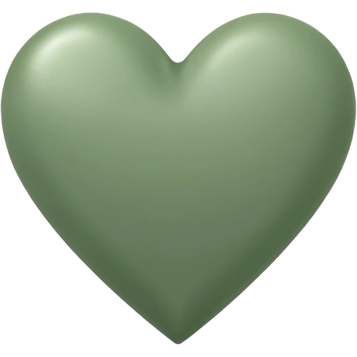 sage green heart with transparent bg without highlights emoji