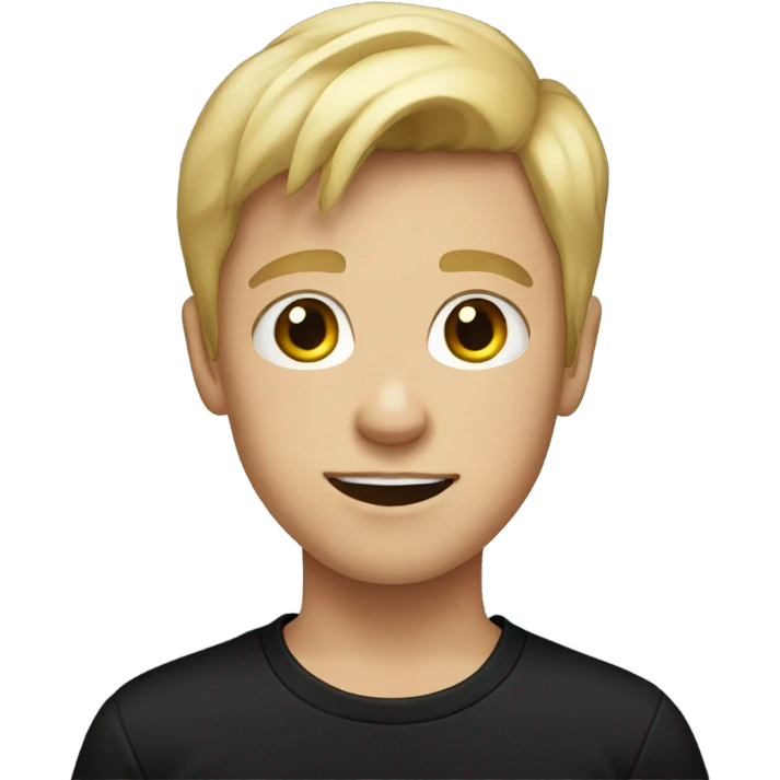 blonde boy in black shirt emoji