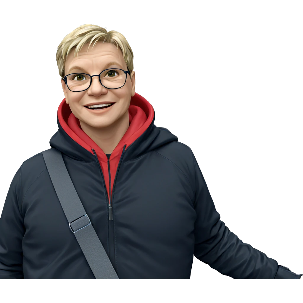 smiling boy in black jacket emoji