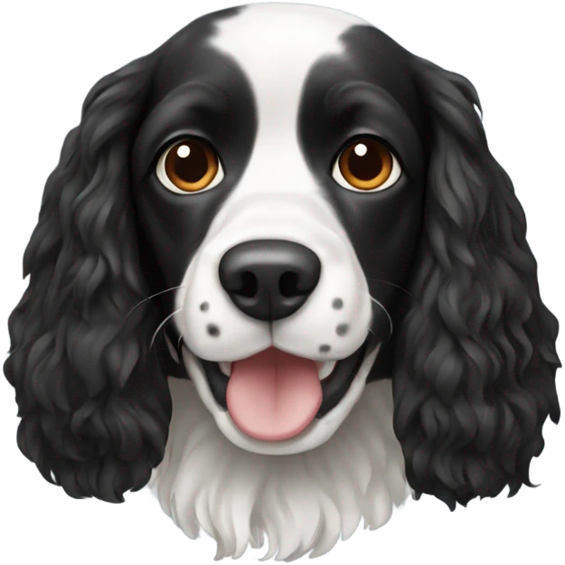 Black and white spaniel emoji