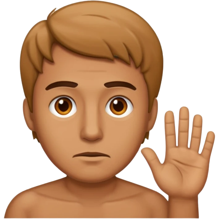 A man saying no with a nonchalant look emoji