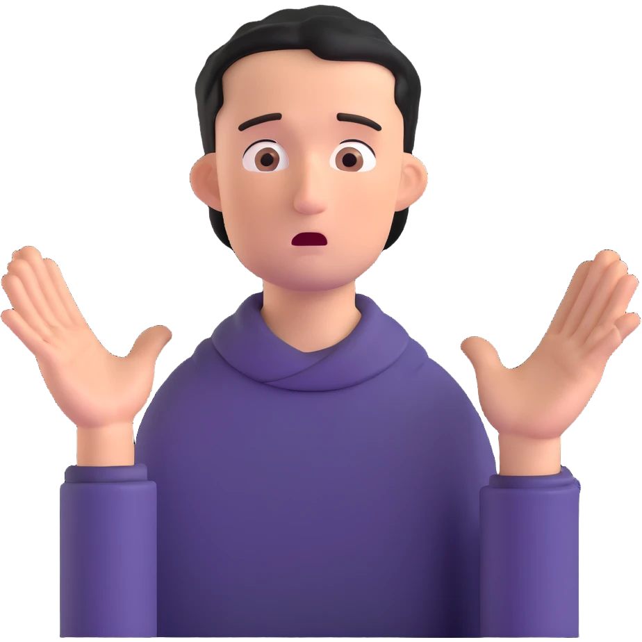 anxious man with hands outstretched in begging position with worried fearful expression emoji