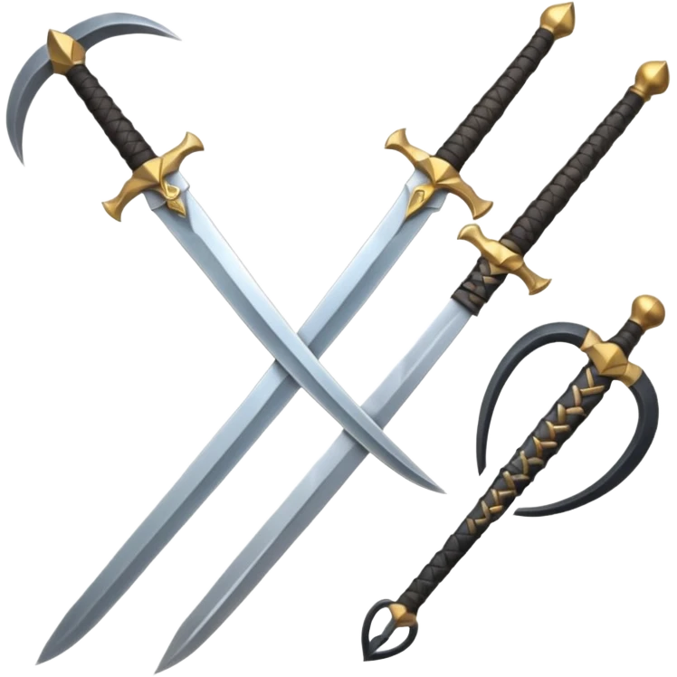 CREA UN ARSENAL DE ARMAS PERO QUE TENGA ESPADAS, CUCHILLOS Y ARCOS Y LANZA emoji