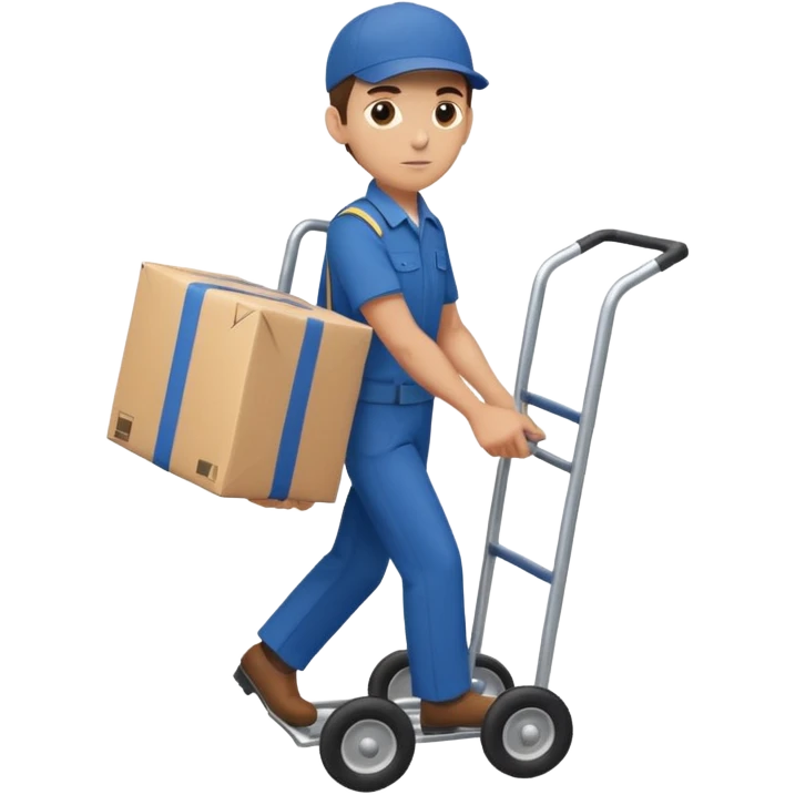 Foot courier with hand truck,Delivery Crew emoji
