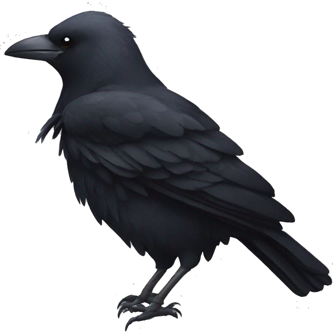 A corvid wearing a bow emoji