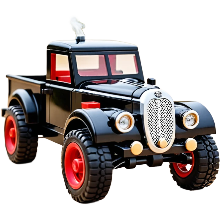 1:10 off-road lcg smoking Basher Wednesday Adam’s 1954 blackened tarnished hotrod streamlined Lego jaguar extended cab rc pickup (ridiculously extra wide low-profile pin tires without fenders) emoji