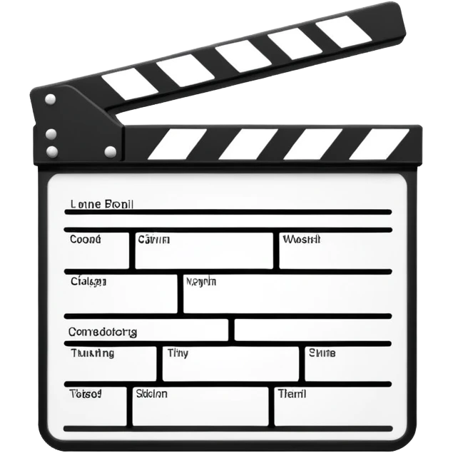 extreme minimalist clapperboard, outline only, no internal details, pure simplicity emoji
