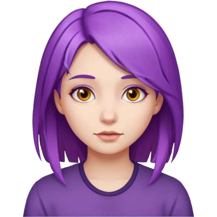 chica con pelo violeta emoji