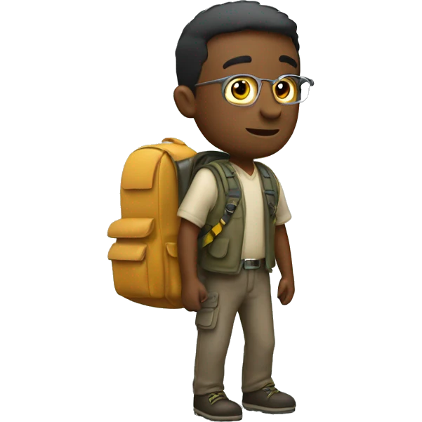 A spotlight with a small backpack emoji