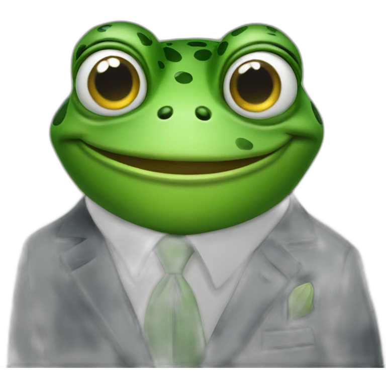 Frog in the business suit wink emoji
