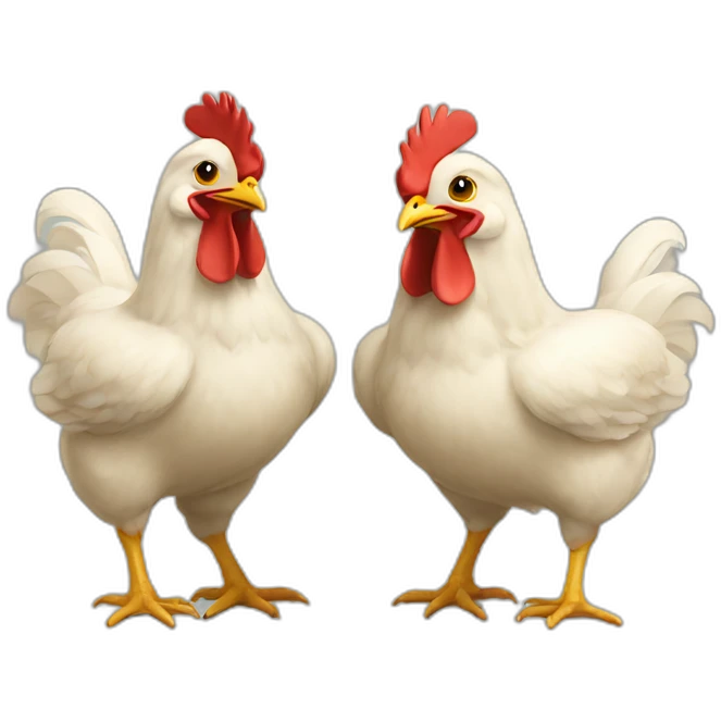 Two chicken emoji