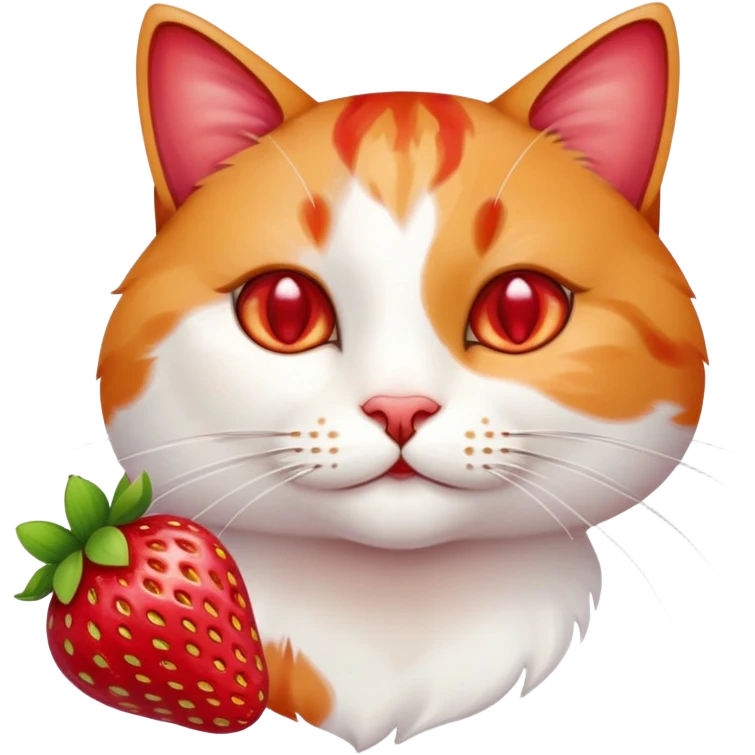 Cat with strawberry  emoji