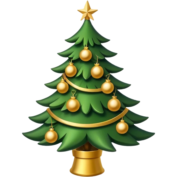 Christmas tree with Gold decorations emoji