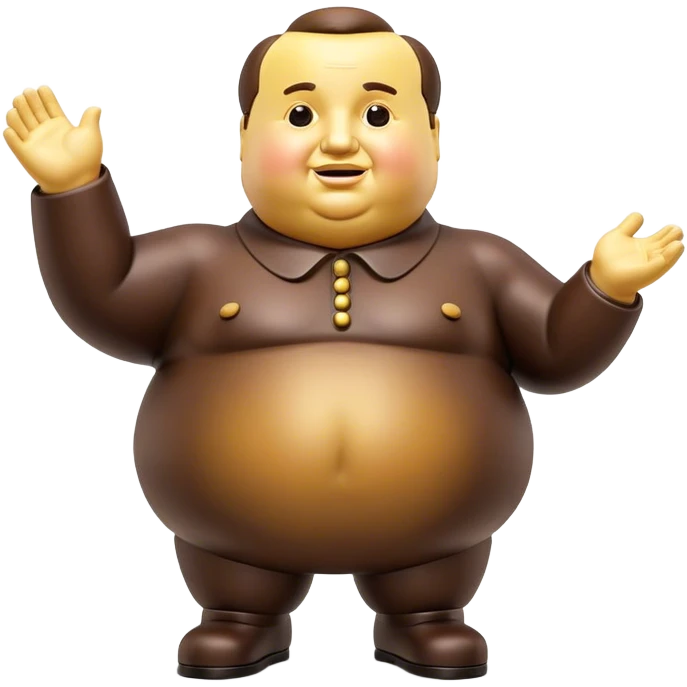 Cinematic Realistic Botero Sculpture Emoji, depicted as an exaggerated voluminous sculpture in the signature style of Fernando Botero, rendered with rich textures and vibrant artistic lighting that captures its playful grandeur. emoji