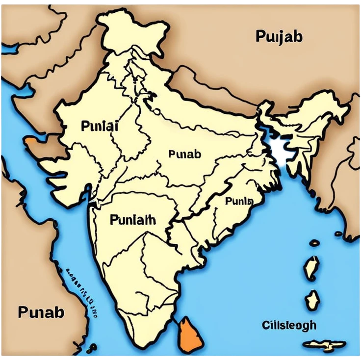 Punjab map black outline  emoji