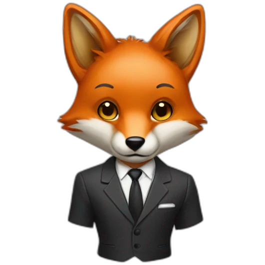 fox with a suit emoji