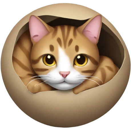 Tabby cat curled up in a ball emoji