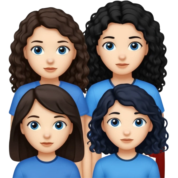 Algo de Disney y por detrás o delante pon a quatro chicas: una con el pelo largo rizado marrón , otra con el pelo muy corto negro, como un chico, otra con el pelo mediano liso marrón con ojos azulesy otra con el pelo negro largo liso . Es para el viaje emoji