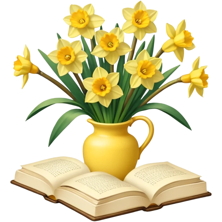 books + flowers narcissus  emoji