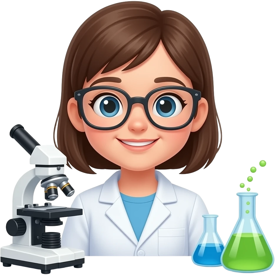 LITTLE SCIENTIST GIRL IN LAB emoji