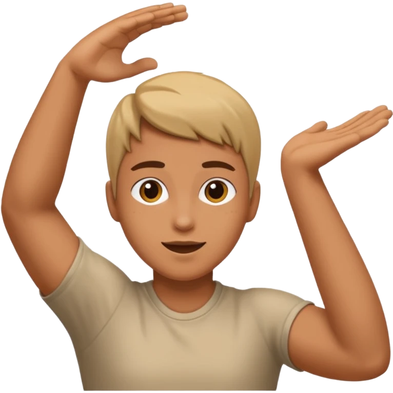 3D emoji style person throwing, arm extended, centered, soft shadow, white background. emoji