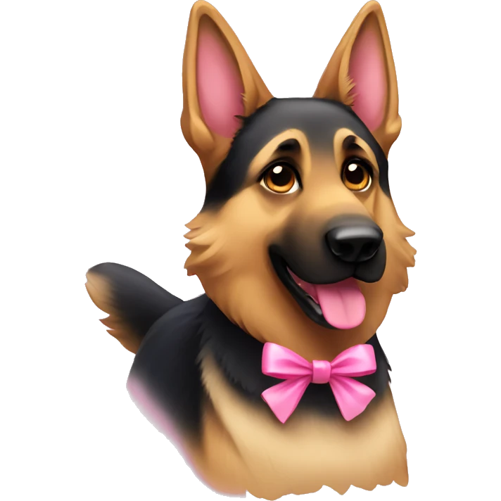 german shepherd with pink bow  emoji