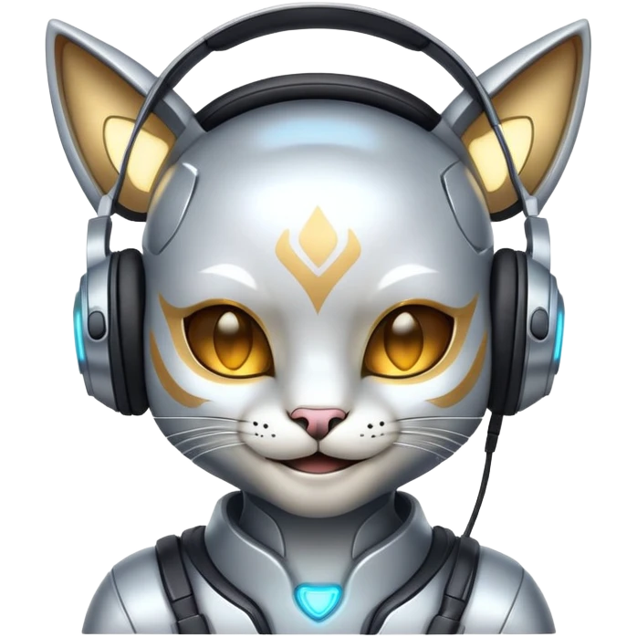 smiling cybercat wearing headphones emoji