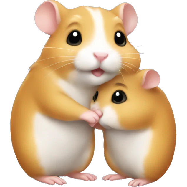 two hamsters hug emoji