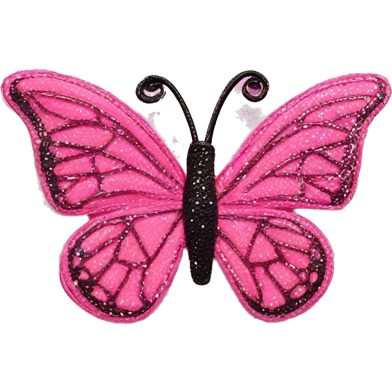Butterfly hair clip pink emoji
