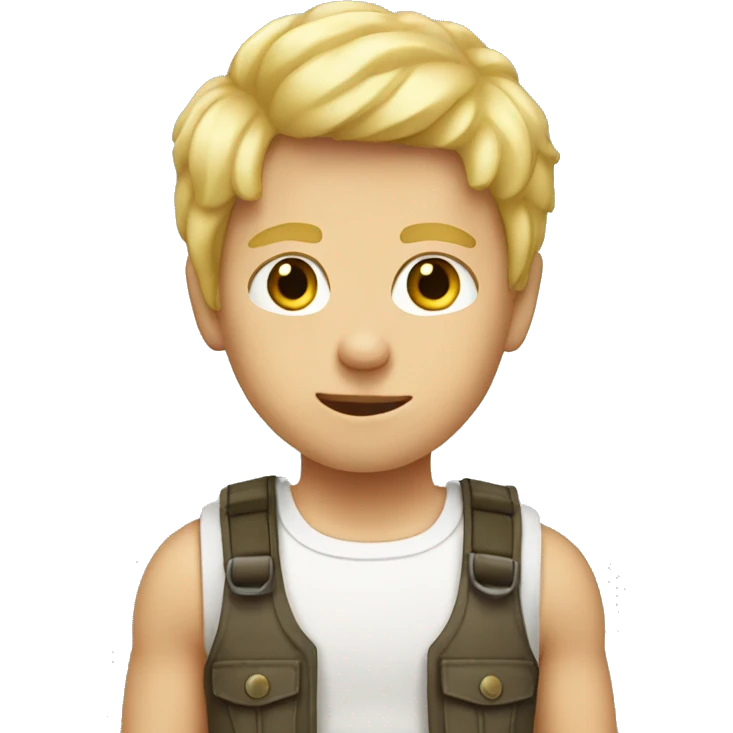 Boy with blond hair and tank top emoji
