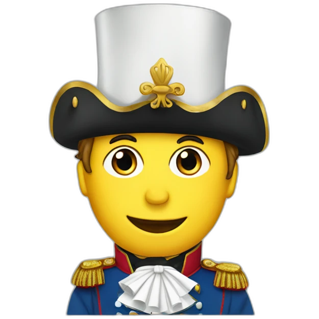 Napoleon with paper birthday party hat emoji