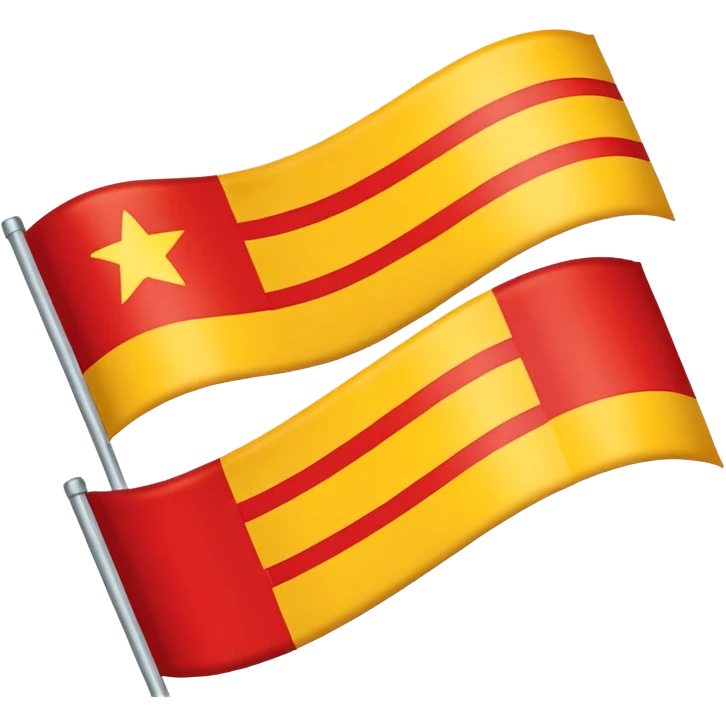 Similar to 🇮🇩 with yellow colour 50% and red colour 50% of 2 strip emoji