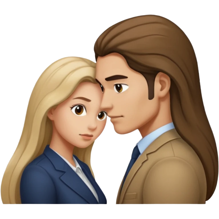A women being bent over behind a man emoji