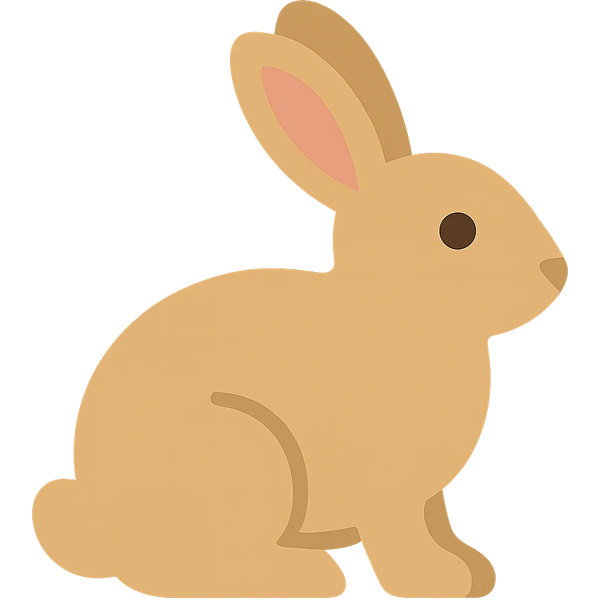 rabbit, flat color icon, clean and modern emoji