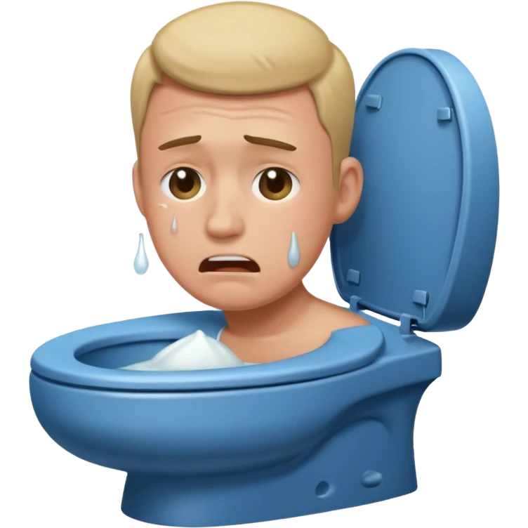 Man on toilet crying emoji