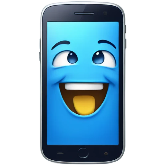 BLUE smartphone laughing emoji